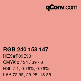 カラーコード: RGB 240 158 147 | qconv.com