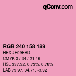 Color code: RGB 240 158 189 | qconv.com