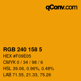 颜色代码: RGB 240 158 5 | qconv.com