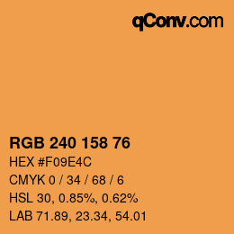 Color code: RGB 240 158 76 | qconv.com