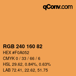 Color code: RGB 240 160 82 | qconv.com