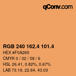 カラーコード: RGB 240 162.4 101.4 | qconv.com