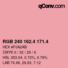 カラーコード: RGB 240 162.4 171.4 | qconv.com