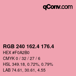 カラーコード: RGB 240 162.4 176.4 | qconv.com