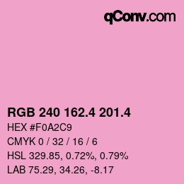 カラーコード: RGB 240 162.4 201.4 | qconv.com