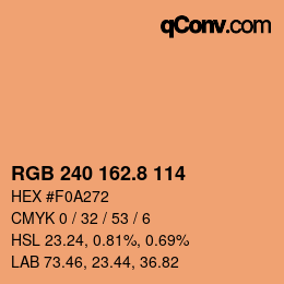 カラーコード: RGB 240 162.8 114 | qconv.com