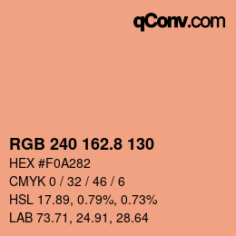 カラーコード: RGB 240 162.8 130 | qconv.com