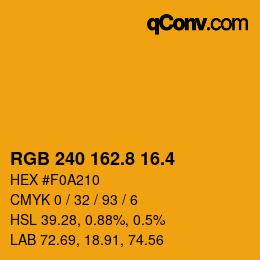 カラーコード: RGB 240 162.8 16.4 | qconv.com