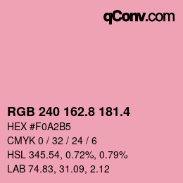 カラーコード: RGB 240 162.8 181.4 | qconv.com