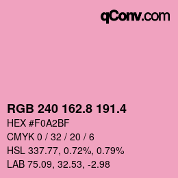 カラーコード: RGB 240 162.8 191.4 | qconv.com