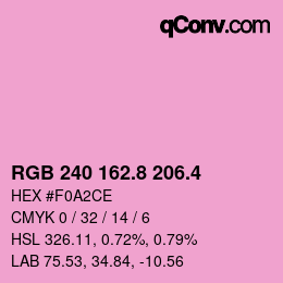カラーコード: RGB 240 162.8 206.4 | qconv.com