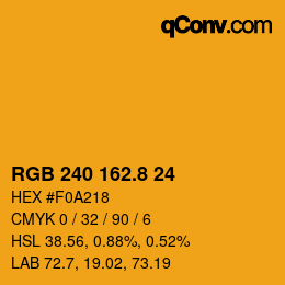 カラーコード: RGB 240 162.8 24 | qconv.com