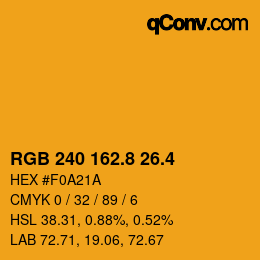 カラーコード: RGB 240 162.8 26.4 | qconv.com