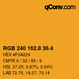 カラーコード: RGB 240 162.8 36.4 | qconv.com