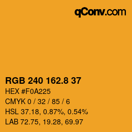 カラーコード: RGB 240 162.8 37 | qconv.com