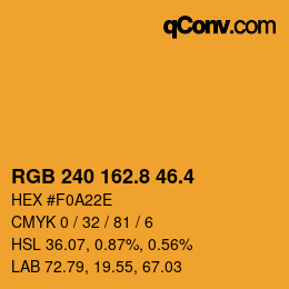 カラーコード: RGB 240 162.8 46.4 | qconv.com
