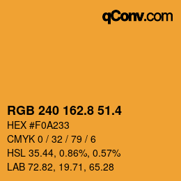 カラーコード: RGB 240 162.8 51.4 | qconv.com