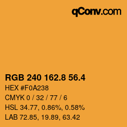 カラーコード: RGB 240 162.8 56.4 | qconv.com