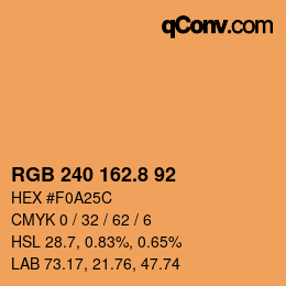 カラーコード: RGB 240 162.8 92 | qconv.com