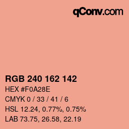 Color code: RGB 240 162 142 | qconv.com