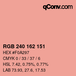 Color code: RGB 240 162 151 | qconv.com