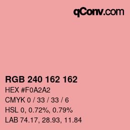 Farbcode: RGB 240 162 162 | qconv.com