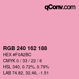Color code: RGB 240 162 188 | qconv.com