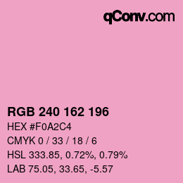 Color code: RGB 240 162 196 | qconv.com
