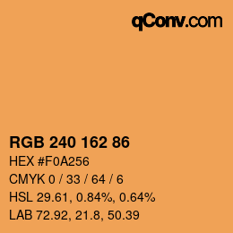 Color code: RGB 240 162 86 | qconv.com