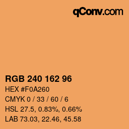 Color code: RGB 240 162 96 | qconv.com