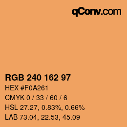 Color code: RGB 240 162 97 | qconv.com