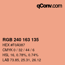 颜色代码: RGB 240 163 135 | qconv.com