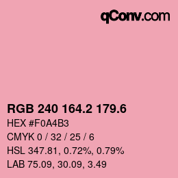 カラーコード: RGB 240 164.2 179.6 | qconv.com