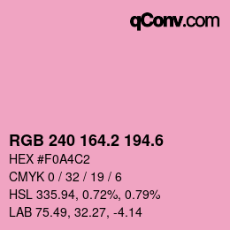 カラーコード: RGB 240 164.2 194.6 | qconv.com