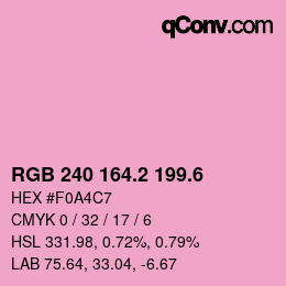 カラーコード: RGB 240 164.2 199.6 | qconv.com