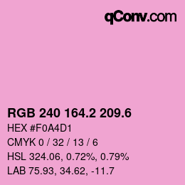 カラーコード: RGB 240 164.2 209.6 | qconv.com