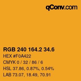 カラーコード: RGB 240 164.2 34.6 | qconv.com