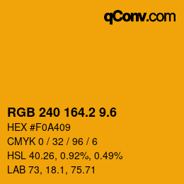 カラーコード: RGB 240 164.2 9.6 | qconv.com
