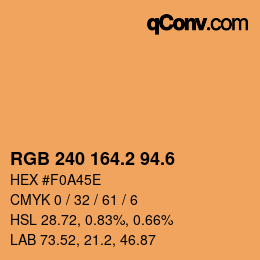 カラーコード: RGB 240 164.2 94.6 | qconv.com