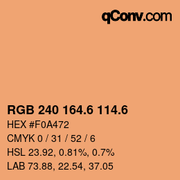 カラーコード: RGB 240 164.6 114.6 | qconv.com