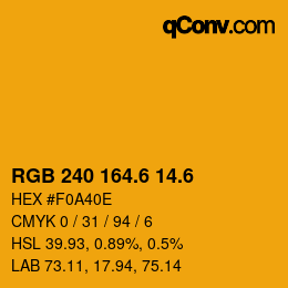 カラーコード: RGB 240 164.6 14.6 | qconv.com