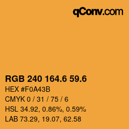 カラーコード: RGB 240 164.6 59.6 | qconv.com