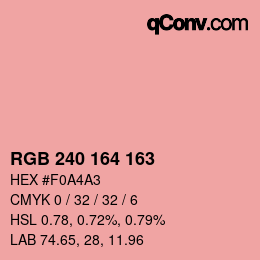カラーコード: RGB 240 164 163 | qconv.com