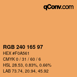 Color code: RGB 240 165 97 | qconv.com