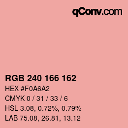 Color code: RGB 240 166 162 | qconv.com