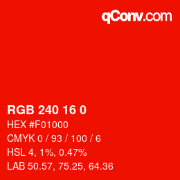 Color code: RGB 240 16 0 | qconv.com