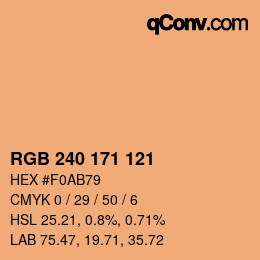 Color code: RGB 240 171 121 | qconv.com