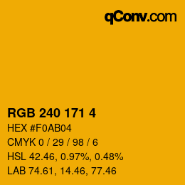 カラーコード: RGB 240 171 4 | qconv.com