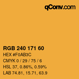 Color code: RGB 240 171 60 | qconv.com