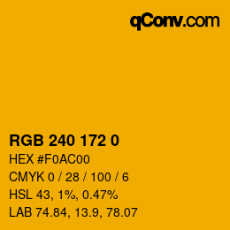 カラーコード: RGB 240 172 0 | qconv.com
